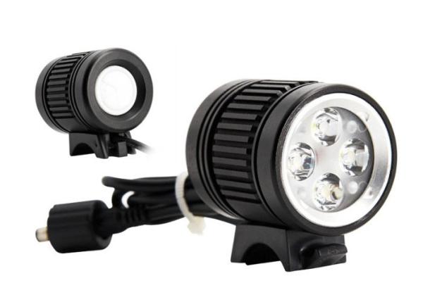 4 White LED Bicycle Head Light Aluminium Alloy Head Light with USB Rechargeable