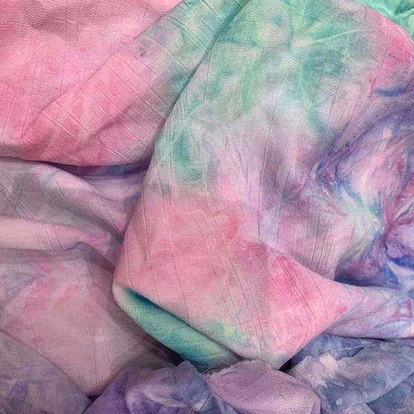100% Polyester Tie Dye Dress Printed Woven Fabrics 100-250gsm Stain Resistant