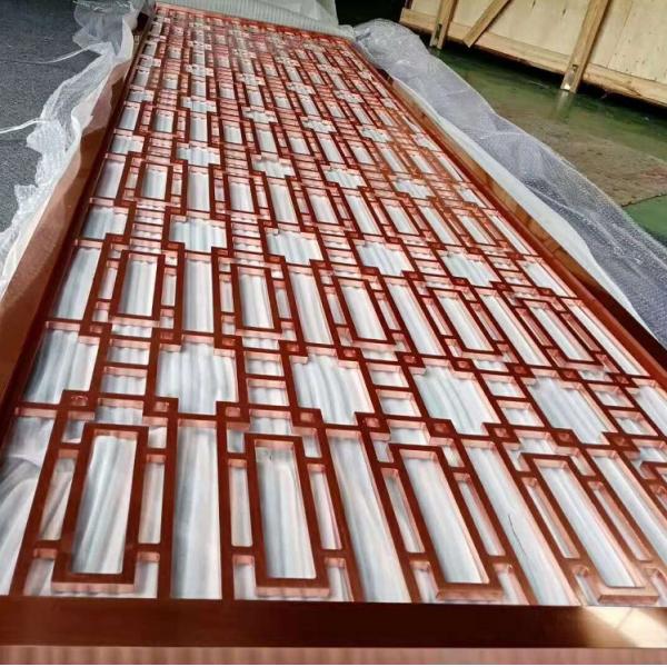 Parede de separação de aço inoxidável do metal do restaurante da sala de visitas da tela do metal dourado