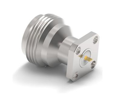 18GHz, tipo conector reto (fêmea) de N de Jack, flange 4-Hole (12.7mm*12.7mm), de aço inoxidável