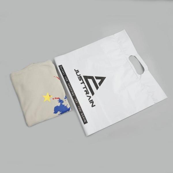 7x12in white poly mailers with die-cut handle,die cut handle bags, handle plastic bags,mailing bag with handle
