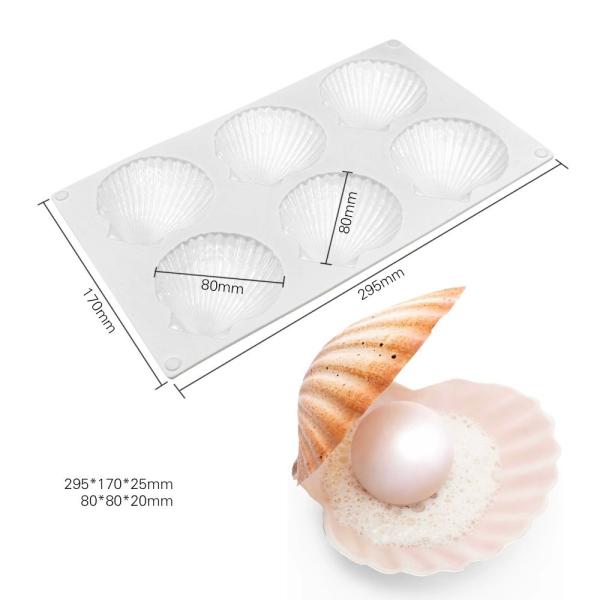 Silicone Sea Shell Mold Baking Mould Ice Cube Tray Shell Shape Silicone Mold For Chocolate, Soap, Candle, Fondant Birthday Cake Decoration And Jelly