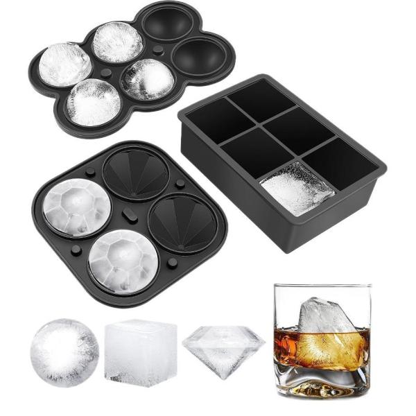 Silicone Ice Cube Trays,Large Size Silicone Ice Cube Molds with Leak Proof Removable Lid Square Ice Cube Tray And BPA Free for Cocktail,Whiskey, Stackable Flexible Ice