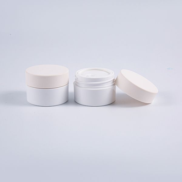 Round PETG Cream Jar White Chemical Resistant Sustainable 10g