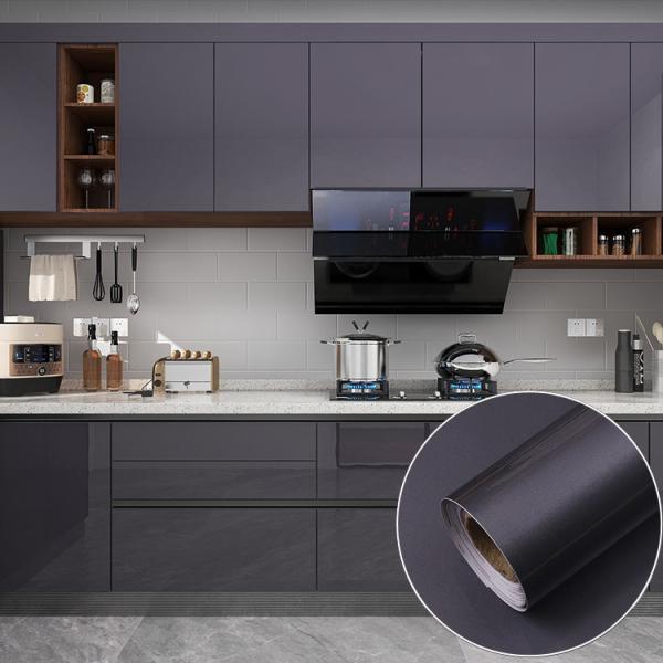 Film de meubles en PVC vinyle adhésif hautement brillant Autocollants de porte pour armoire de cuisine