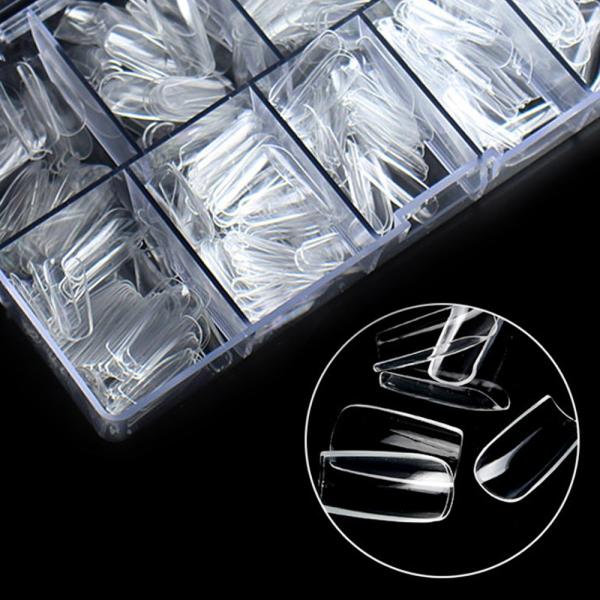 MSDS Certification Customized Accepted Designer Luxury 500Pcs Salon Fakenail False Long Ballet Virtual French Nail Tips