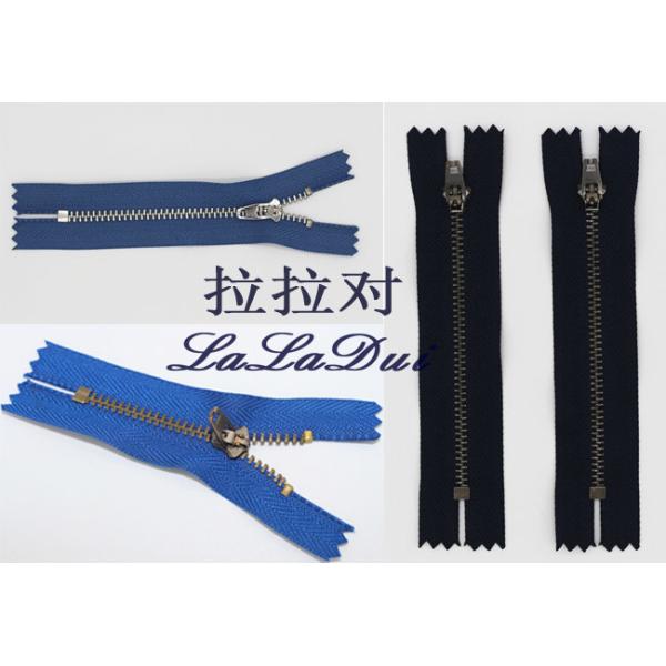 Decorative Separating Zippers , Heavy Duty 12 Inch Closed End Zip Blue Navy Tape