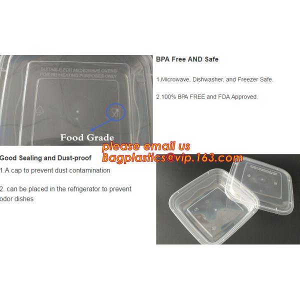 Коробка бенто пластикового устранимого пластикового взятия качества еды отсутствующая с 4 отсек, пищевой контейнер контейнеров пластиковый течебезопасный