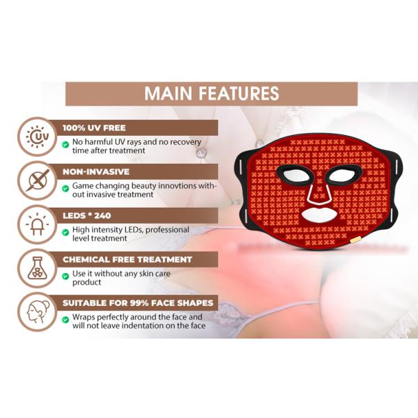 Заряжаемая мягкая кожа для ухода за кожей светодиодная маска для лица Красная терапия светом OEM