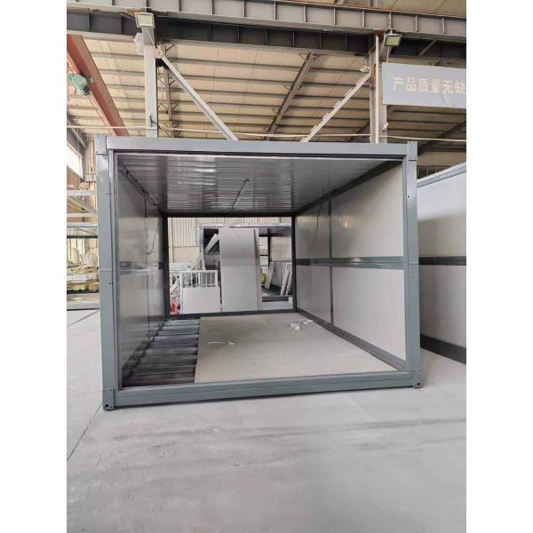 Windproof And Warm 20ft Fold Out Container Homes Wood Grain Glass Manufacturer