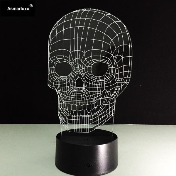 Amazing 3D Illusion Light Night Light Skull LED Table Lamp(WH-MTB-196)