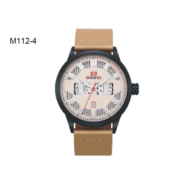 Men's Quartz Watch Water Proof PU Leather Strap Hot Sale Wrist Watch M112