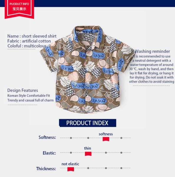 2023 fashion kids floral print top trend summer lapel boy short sleeve shirt