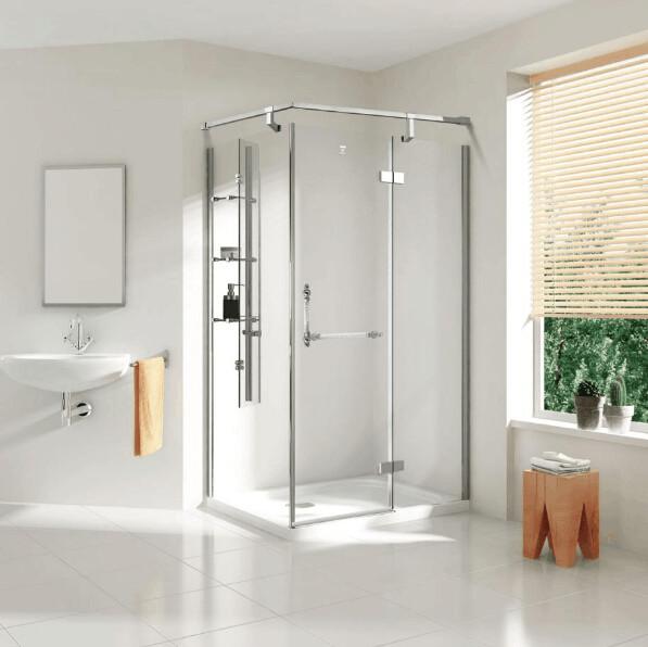 5mm Bathroom Shower Screens Tempered Glass Polishing Finish Cubicle Shower Rooms Enclosure