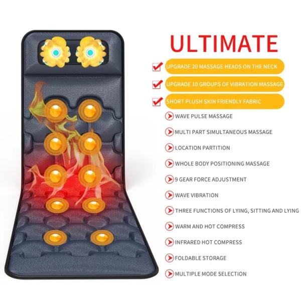 Full Body Massager Mat with 30 Vibration heads &  Therapy Heating Pad