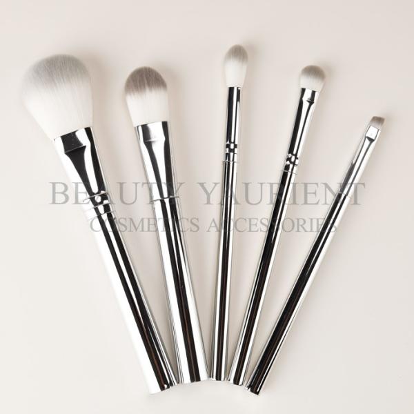 Long Lasting Daily 5pcs Makeup Brush Set Electroplating Plastic Makeup Brush