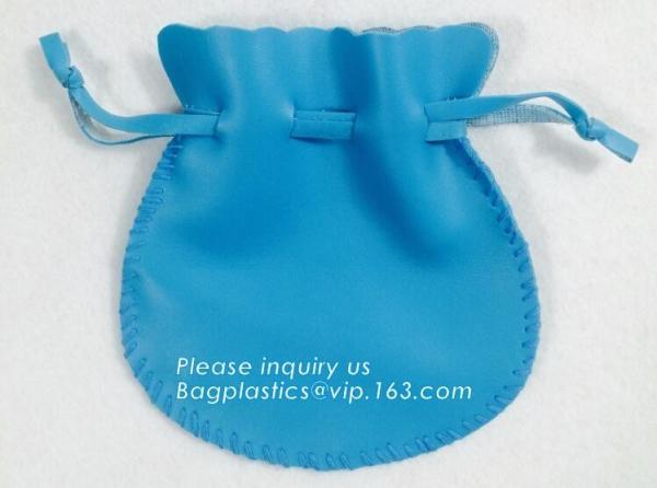 Custom Printed PU Leather Waterproof Drawstring Bag, Cheap Black PU Leather Drawstring Pouch Bag Jewelry Pouch PU drawst