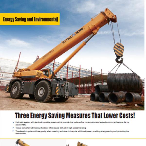 Hydraulic Rough Terrain Boom Truck Crane With Energy Saving Hydraulic System RT120E