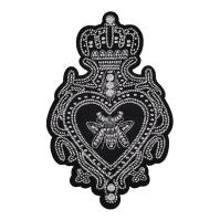 Metallic Logo Bee Embroidery Patch , Custom Woven Badges Personalised