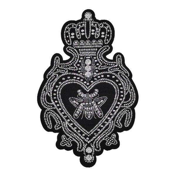 Metallic Logo Bee Embroidery Patch , Custom Woven Badges Personalised