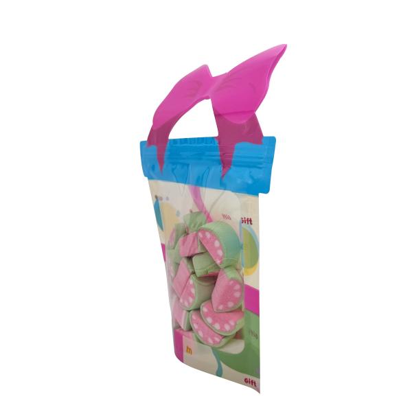 Plastic Ziplock Handbag Shaped Stand Up Pouches For Packing Candies Sweet Treats Snacks Packaging
