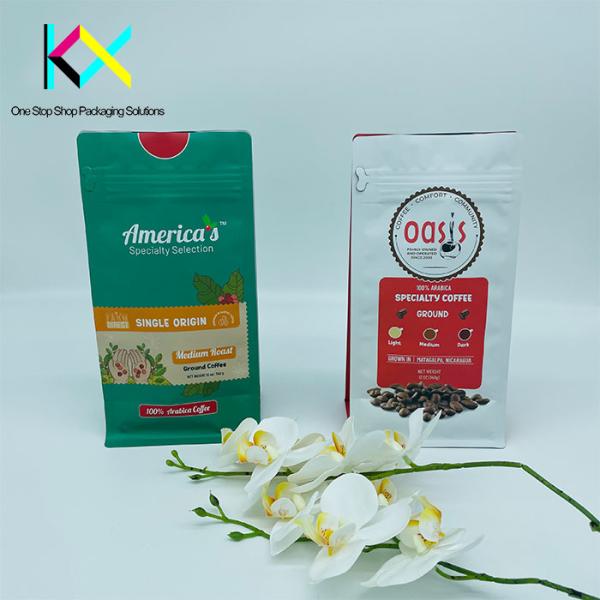 Moisture Proof Resealable Coffee Packaging Bags Matte Surface Customized Size