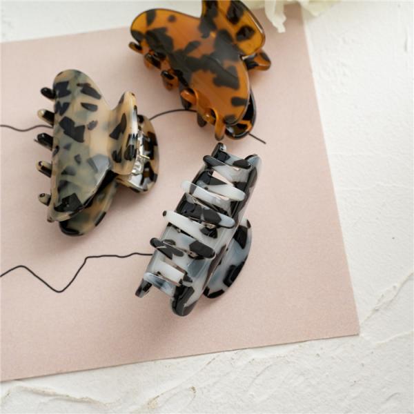 Korean high-grade acrylic hair clip girls ponytail hair accessories marbling style large disc hairpin