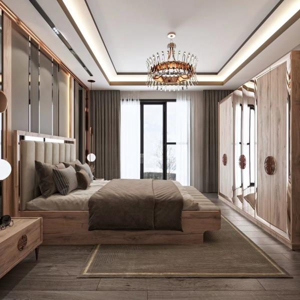 Star Luxury Hotel Furniture Upholstery Wooden Hotel Bedroom Bed ODM OEM
