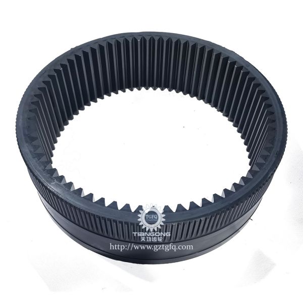 The Travel Gear-Ring (69-TEETH) 569-4266 is tailored to accommodate the final drive configurations of both E374GC and E 374 607-5640/RH607-5641 excavators.