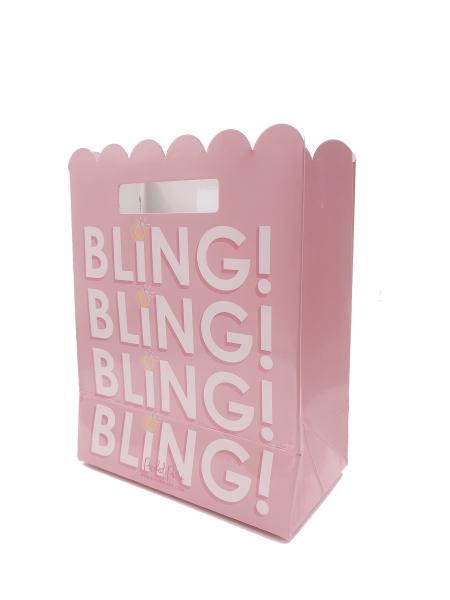 OPP Custom Logo Pink Paper Shopping Bags CMYK Pantone Printing For Clothing Carrier 4C