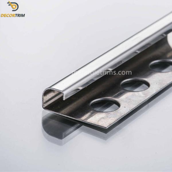 Curved Edge Stainless Steel Tile Trim Strip 8k Mirror Finish SGS Certified