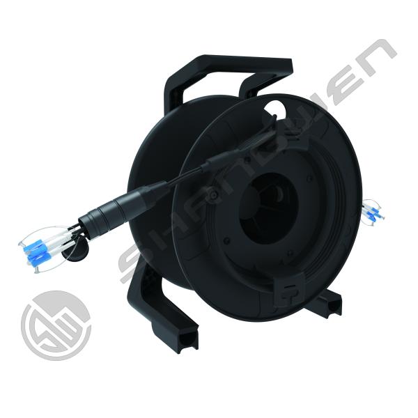 Outdoor Networking 50M Length Singlemode TPU Waterproof Fiber Optic Cable Drum Reel with LC-LC Connectors OM2/OM3/OM4