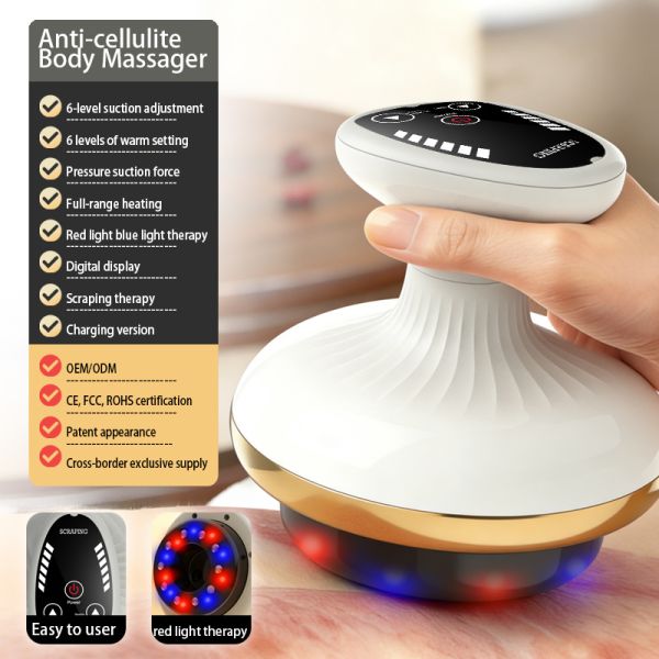 Anti-Cellulite Massager Smart Electric Cupping Therapy Massager with 6 suction levels Handheld Vacuum Cellulite Body Massager