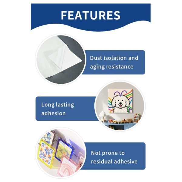 High Thickness 300μm Heavy Duty Paper PE Double Side Strong Adhesion Tape For Backboard Leveling and Framing