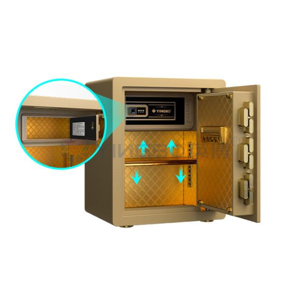 Dual Warning Alarm Home Safe Box Anti-Theft H450mm(Gold)