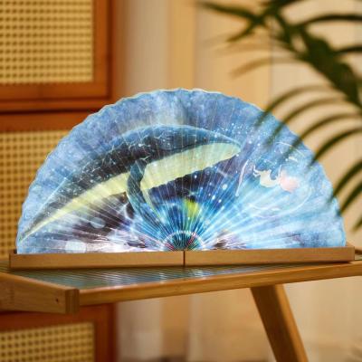 Beechwood Dimmable Folding Paper Lamp Battery Powered Handcrafted light