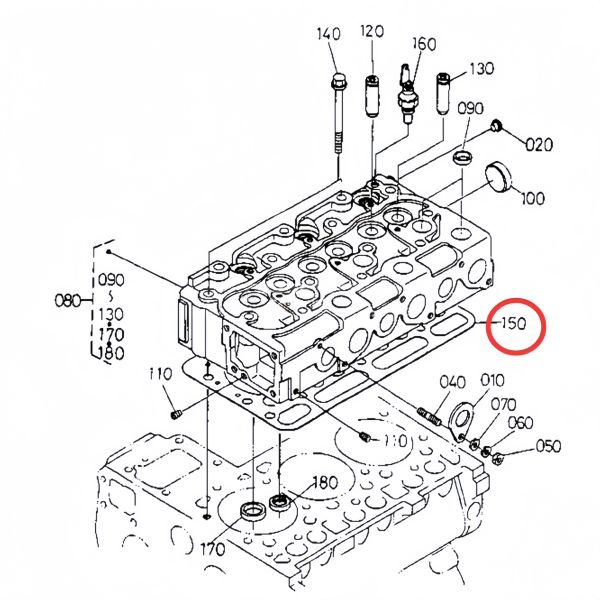 For D1403 Kubota Engine Gasket D1403 Engine Cylinder Head Gasket Machinery Engine Parts