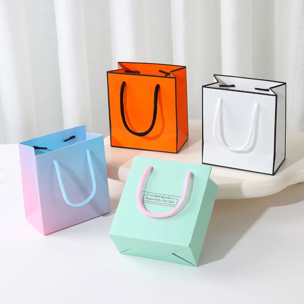 Jewelry Packaging Handbag Gradient Color Gift Bag Valentine'S Day Jewelry Packaging Thickened Bag