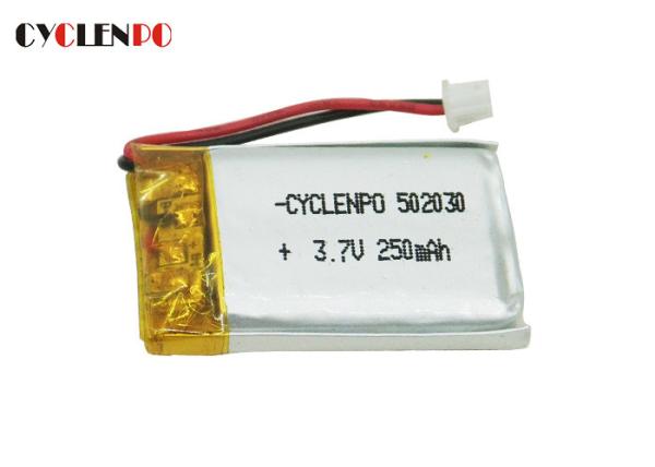 8g Miniature Lithium Ion Polymer Battery High Voltage LP502030 3.7V 250mAh 20C