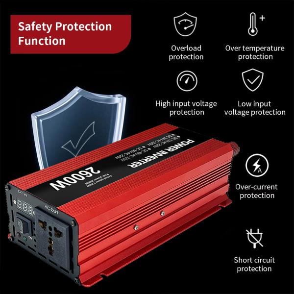 Pure Sine Wave Inverter 1000W 1600W 2300W for Solar System Home Inverter DC 12V 24V 48V 60V AC 120V 230V Frequency 50Hz/60Hz