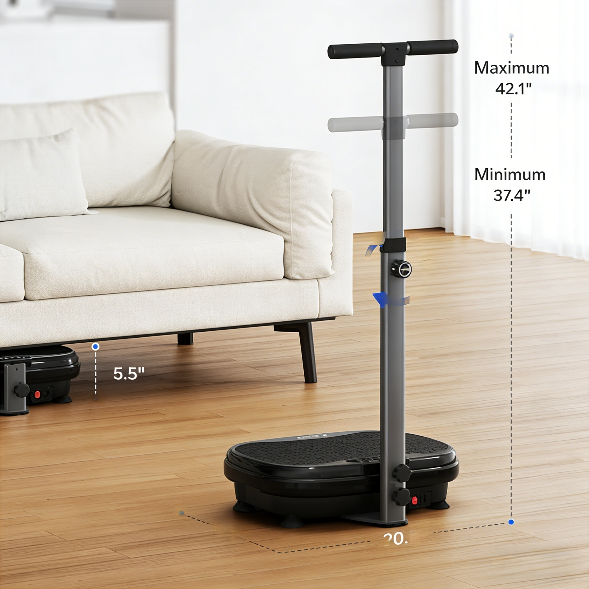 Vibration Plate Exercise Machine with Handrail, Exercise Equipment for Women Men Home