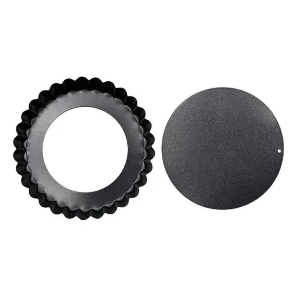 Black Non Stick Pizza Baking Pan With Removable Loose Bottom