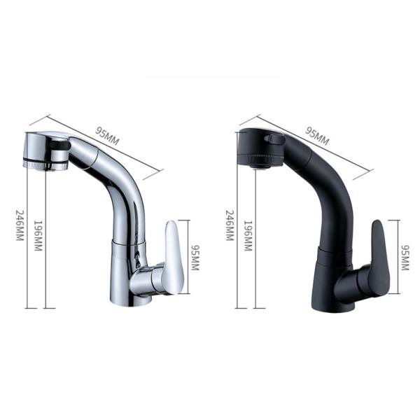 360 Degree Pull Out Water Saving Sink Tap for Grass Water Brass in Hot Cold Shower