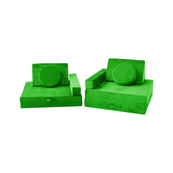 ‎Machine Wash Green 10PCS Kids Play Couch Sofa 14KG For Toddlers