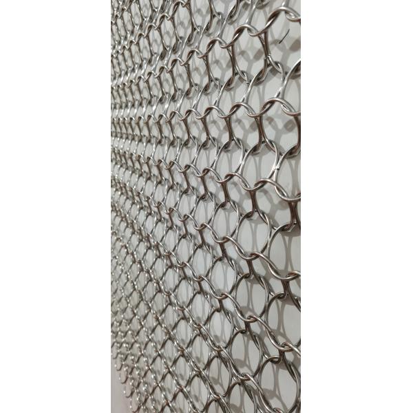 Stainless Steel 0.8mm Metal Coil Drapery Curtains Cascade Fabric Vacuum Plating