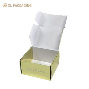 Luxury Gold Cosmetic Corrugated Mailer Boxes, Custom Embossed Hexagon Corrugated Mailers for Beauty Products