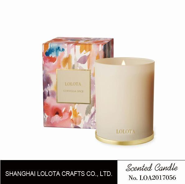 White Bottle Room Scented Candles , Aromatherapy Soy Pillar Candles 270g
