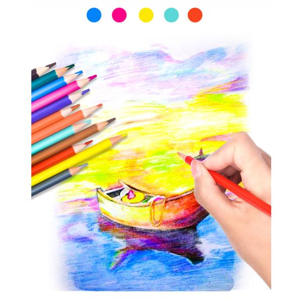 Customized Logo Personalized Cute Hexagonal Boxes Wood Coloring Pencils for Promotion