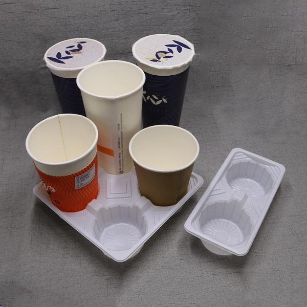 Convenient Flexographic Printing Coffee Cup Tray Holder for Milk Tea and Coffee