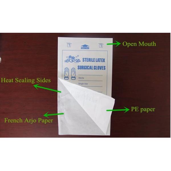 Customized Sterilizing Package Bag , 60G Billerud Paper Heat Seal Pouches